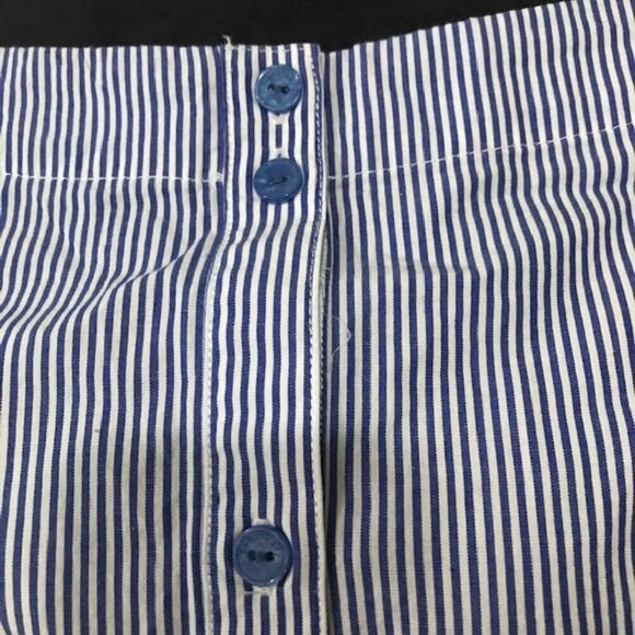 Sanctuary Blue and White Bell Sleeve Off-Shoulder Blouse - Picture 4 of 9